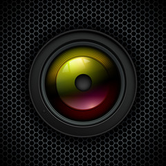 Background with photo lens icon