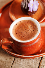 hot chocolate with chocolate ball