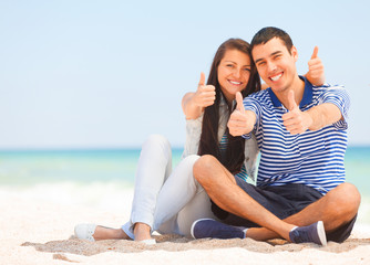 Fototapeta premium Beautiful couple on the beach.