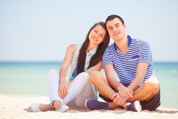 Beautiful couple on the beach.
