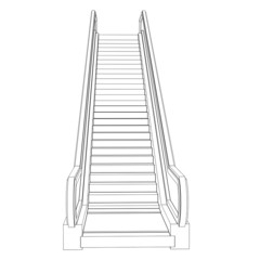 Sketch escalator. Wire frame render