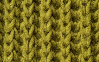 woolen texture background, knitted wool fabric, green hairy
