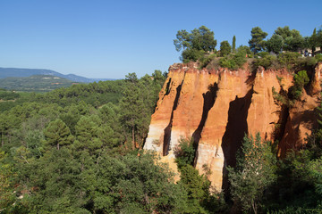 Fototapeta na wymiar Ochre cliffs in Roussillon