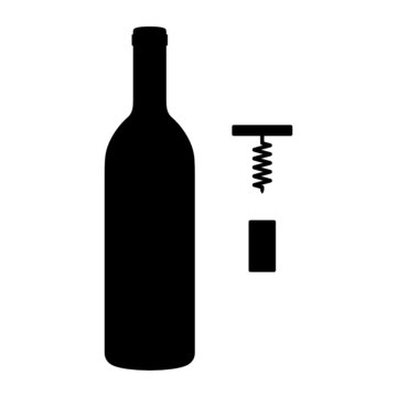 symbol korkenzieher und weinflasche I