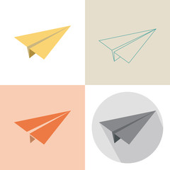 Paper plane in four design.