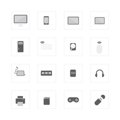 Computer device icons set.