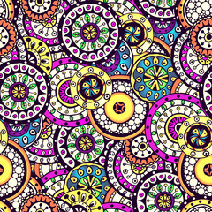 Seamless flower background pattern in vector.