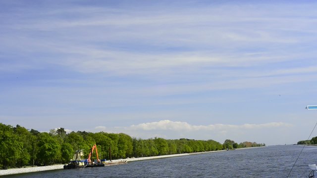 Fahrt auf dem Kaiserkanal von Swinem&uuml;nde zum Stettiner Haff