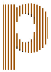 kahve renkli çizgilerden oluşan p harfi