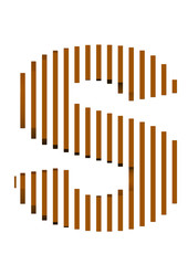 kahve renkli çizgilerden oluşan s harfi