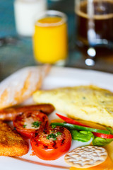 Breakfast with omelet