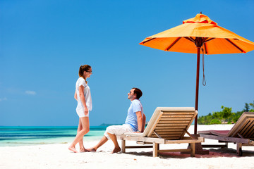 Couple at tropical beach