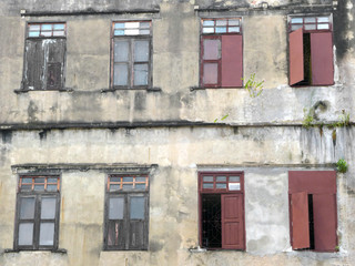 Vintage wooden window of old thai house styl