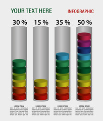 Vector infographic colours graph