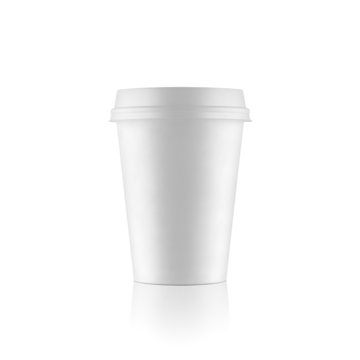 Regular white take-out coffee cup