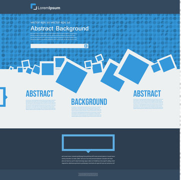 Vector  website. Abstract blue brochure squares