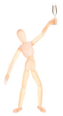 wooden Dummy with champagne