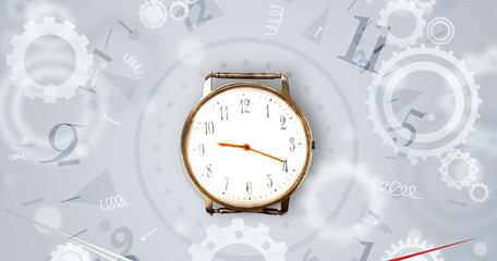 Modern clock with parts comming out