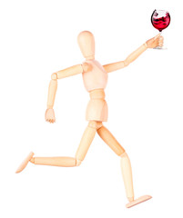 wooden Dummy with wine