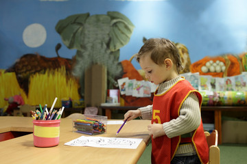 Boy at kindergarten