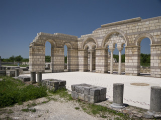 Fototapeta na wymiar The Great Basilica in the ancient Bulgarian capital Pliska
