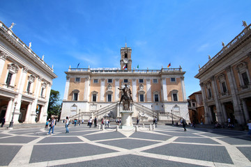 Fototapeta na wymiar Rome - Campidoglio (statue de Marc-Aurèle)