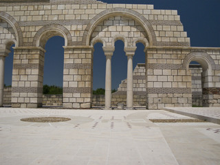 Fototapeta na wymiar The Great Basilica in the ancient Bulgarian capital Pliska
