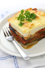 homemade moussaka, greece cuisine