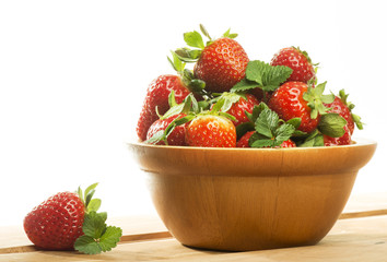 Basket with strawberries