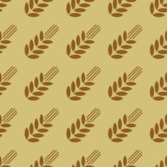 Seamless pattern with wheat