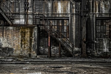 Fototapeta na wymiar Abstract detail of rusty stairs