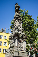 Fototapeta na wymiar Jan von Werth Brunnen Alter Markt Köln