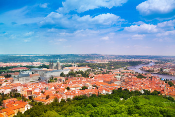 Fototapeta premium View from Petrin Tower on Prague
