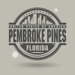 Stamp or label with text Pembroke Pines, Florida inside