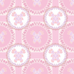 Seamless floral pattern on pink