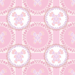 Seamless floral pattern on pink