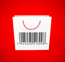bar code on shopping bag for online quick shopping security