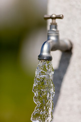 Water flowing from faucet