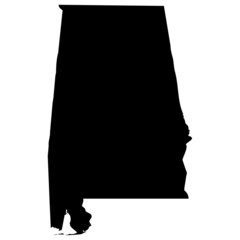High detailed vector map - Alabama. - obrazy, fototapety, plakaty