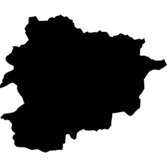 High detailed vector map - Andorra. - obrazy, fototapety, plakaty