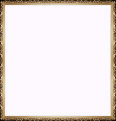 antique golden frame isolated on white background