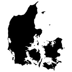 High detailed vector map - Denmark.