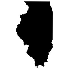 High detailed vector map - Illinois. - obrazy, fototapety, plakaty