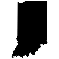 High detailed vector map - Indiana. - obrazy, fototapety, plakaty