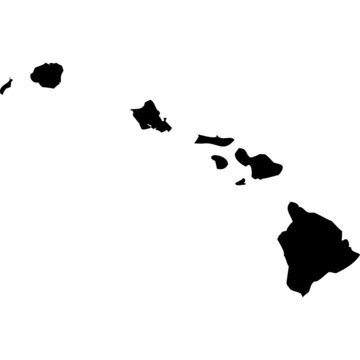 High detailed vector map - Hawaii.