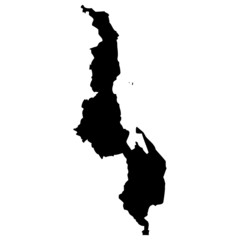 High detailed vector map - Malawi.