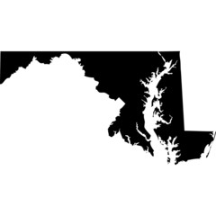 High detailed vector map - Maryland. - obrazy, fototapety, plakaty
