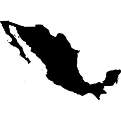High detailed vector map - Mexico.