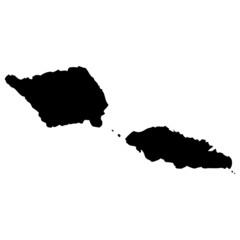High detailed vector map - Samoa. - obrazy, fototapety, plakaty