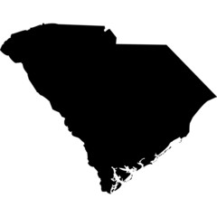 High detailed vector map - South Carolina. - obrazy, fototapety, plakaty